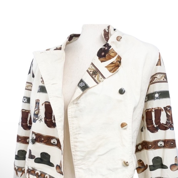 Vintage Western Printed Cowboy Rodeo 2 Piece Set, Size Medium - Picture 7 of 11